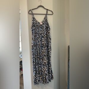 Blue leopard print dress 3x